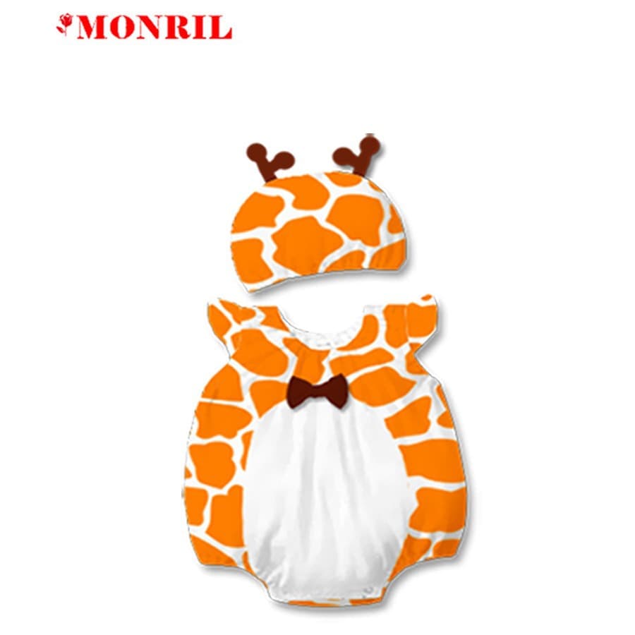 Newborn Deer Design Romper Bodysuit Summer Cotton Baby Princess Outfit
