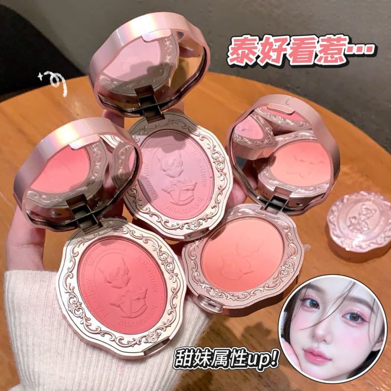 kakashow girly heart embossed gradient blush powder, delicate pseudo-face, natural lifting color and atmosphere blush