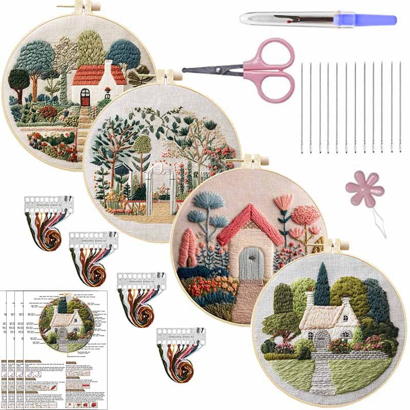 Original New Retro Flower Embroidery DIY Kit Creative Simple Handcraft Set Cross-border