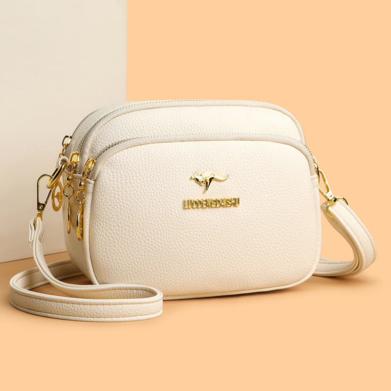 Cross-border Foreign Trade Middle-aged Mom Bag New Shoulder Crossbody Bag Simple Casual Bag Large Capacity Three-layer Women's Bag