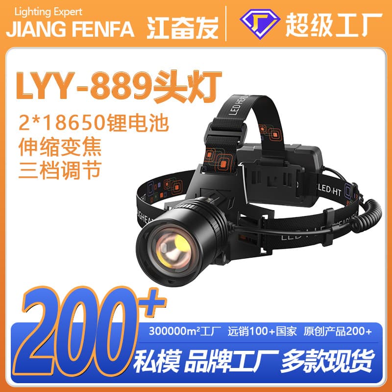 Cross-border P70 headlight LED rechargeable head-mounted zoom headlight fishing ultra-long life outdoor strong light searchlight