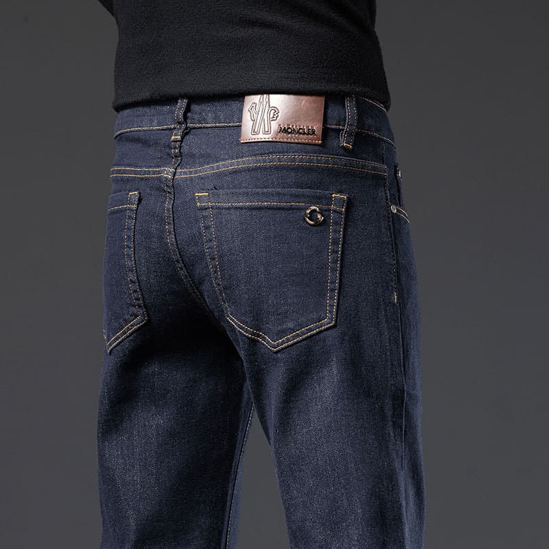 Guangzhou Wholesale Jeans for Men, Korean Style Slim Skinny Cross-Border Foreign Trade High-Quality European Stretch Washed Original Color Pants