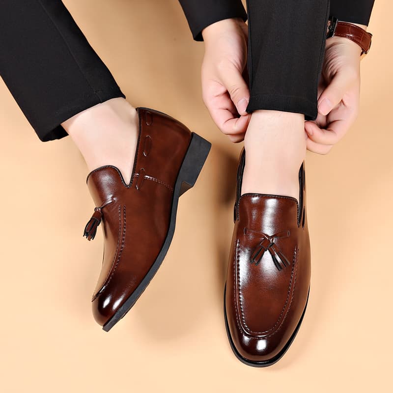 2023 Summer New Men's Leather Shoes, Plus Size, Business Formal Casual Shoes, Wedding Lace-up Shoes