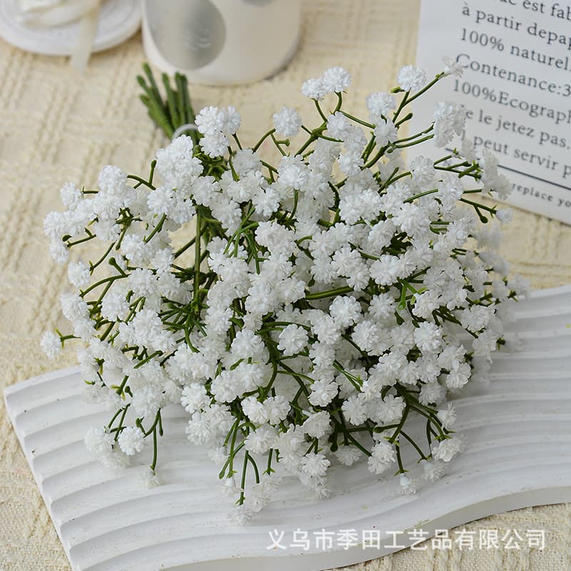 Wedding Decoration Artificial Mini Baby's Breath for Bridal Bouquet, Indoor Prop Fake Flowers Photography Simulation Flowers