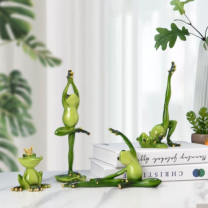 Birthday Gift Yoga Frog Ornament for Bedroom, Study, Living Room Desktop, Entryway, TV Cabinet, or Wine Cabinet Decoration, Jieqi Brand