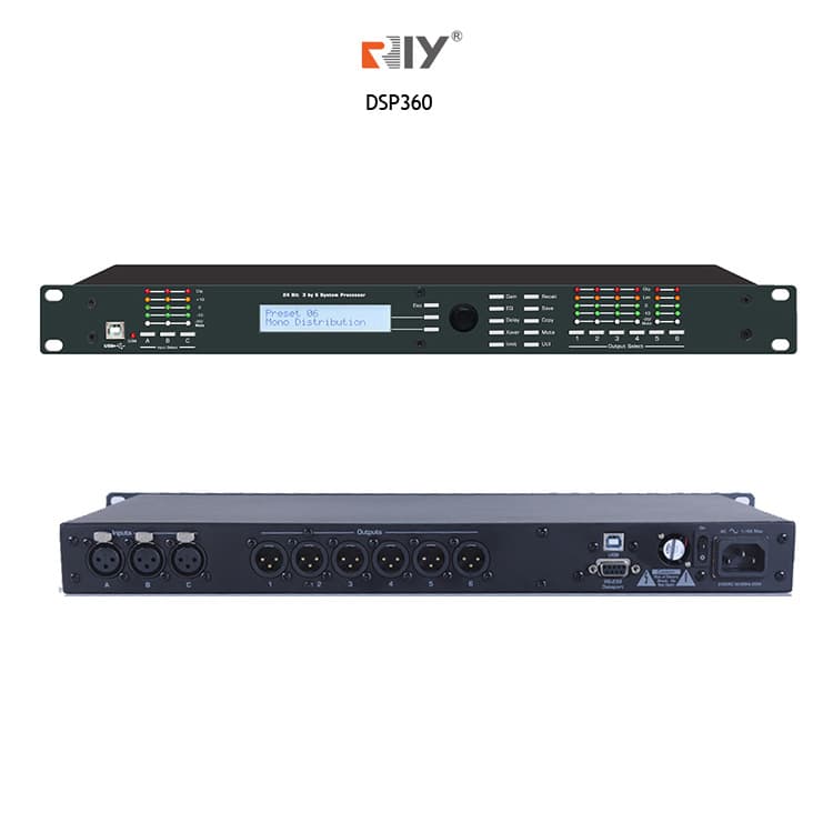 DSP360 Professional Audio Processor 3-In 6-Out for Conference, Home, Bar, Wedding, Professional DSP Audio Processor
