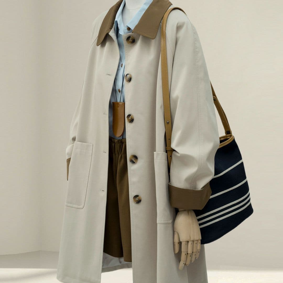 Trendy Trench Coat for Women 2026 Early Spring Autumn New Arrival Stylish Korean Contrast Color Mid-Length Coat for Petite