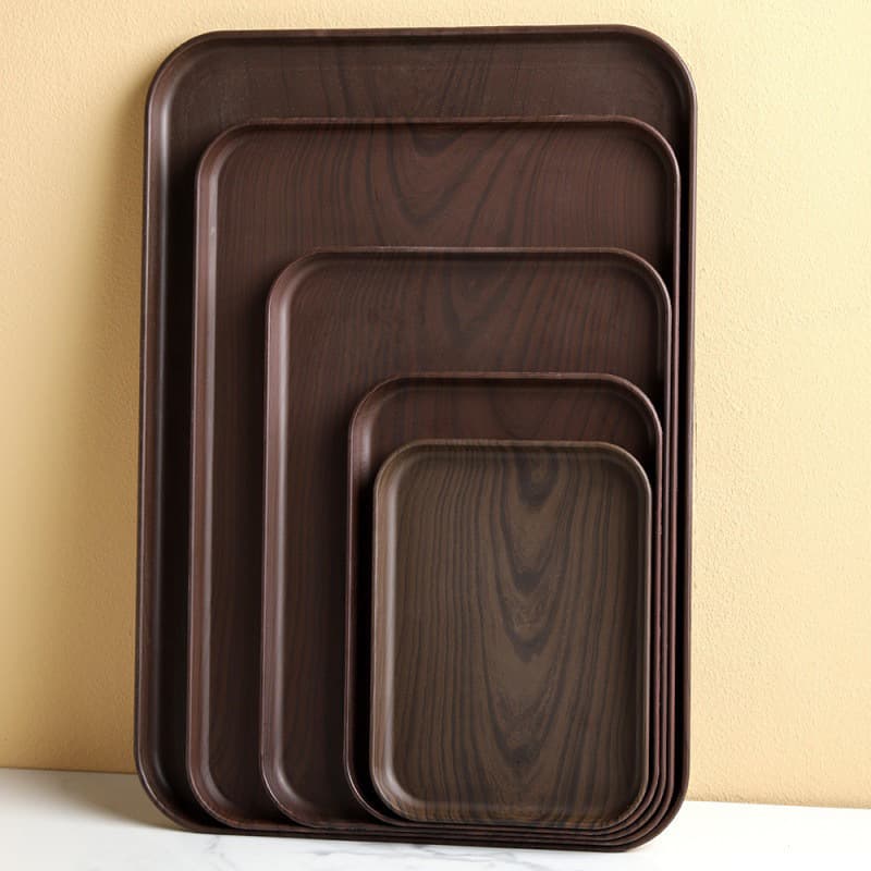 Rectangular Tray Commercial Dessert Plate Cup Storage Tray Plastic Tea Tray for Teacups and Tea Set Japanese Style