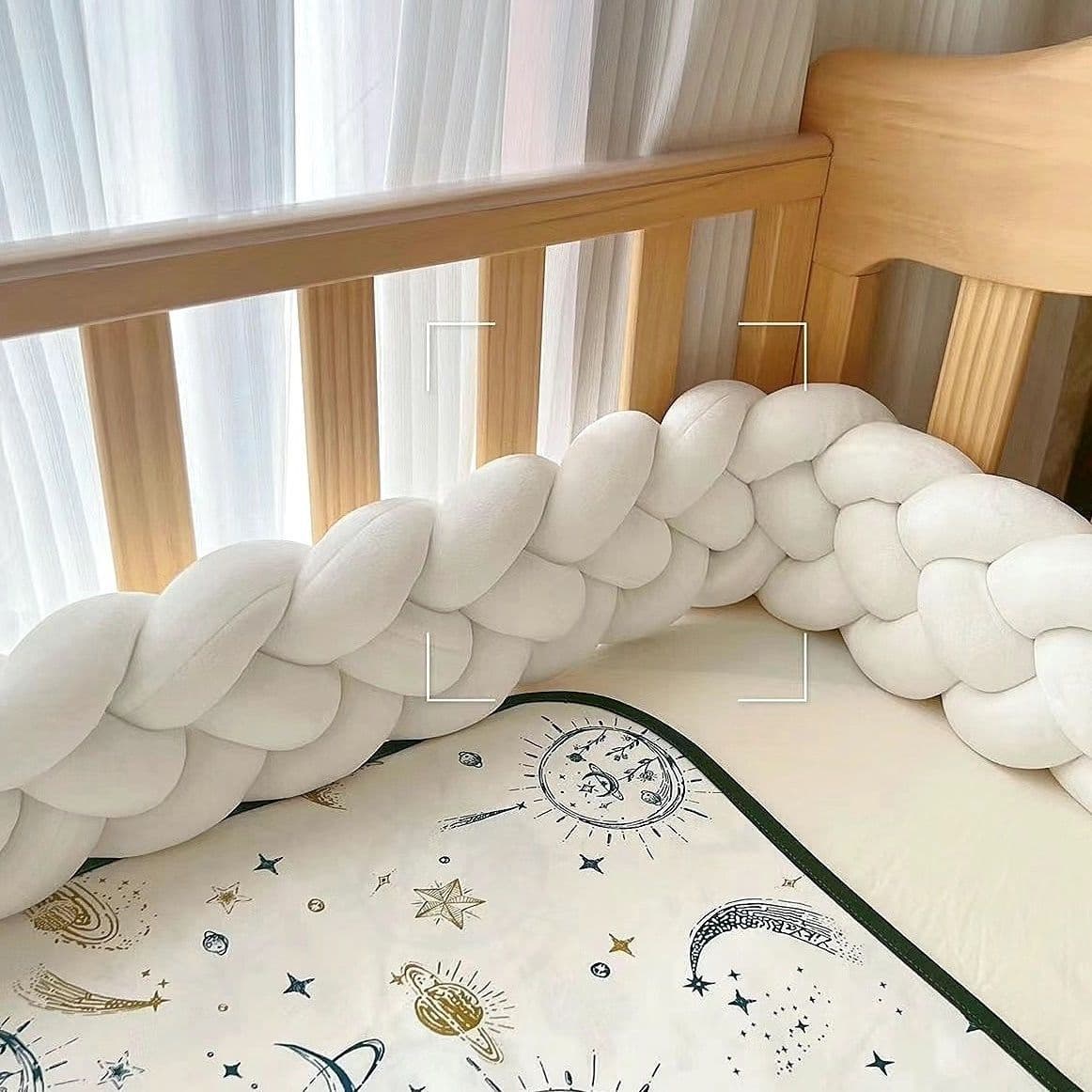 INS Nordic style children's room decoration knotted ball pillow, long strip baby crib braided bed railing pillow wholesale