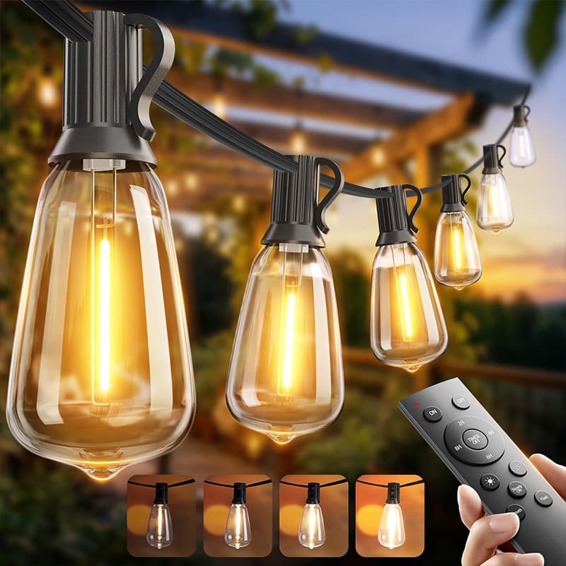 Cross-border Amazon popular ST38 plug-in light string, American and European bulb string lights, camping courtyard LED string lights