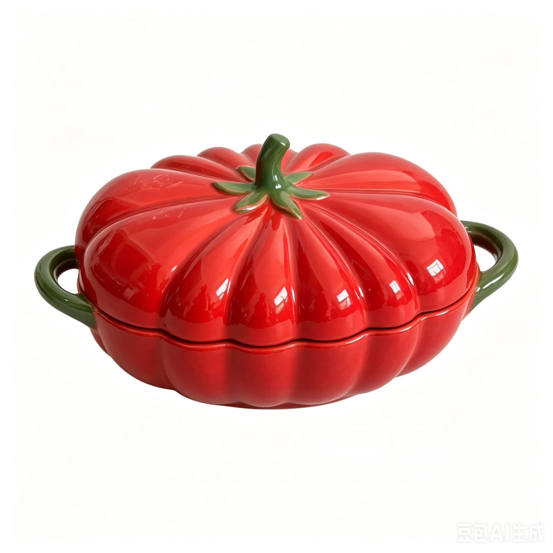 New Oval Pumpkin Double-Handled Baking Dish Soup Bowl Ceramic Creative with Lid Large Pumpkin Ceramic Household Tableware