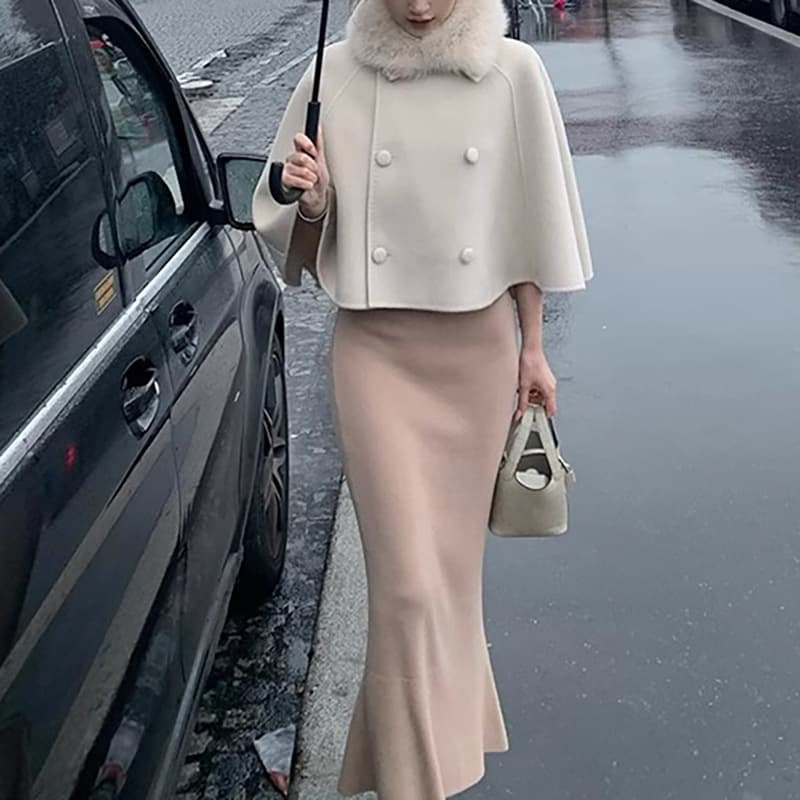 Fuji Mountain_Keep Multiple Colors, Elegant Fishtail Wool Knit Skirt, Slim Fit and Soft Touch