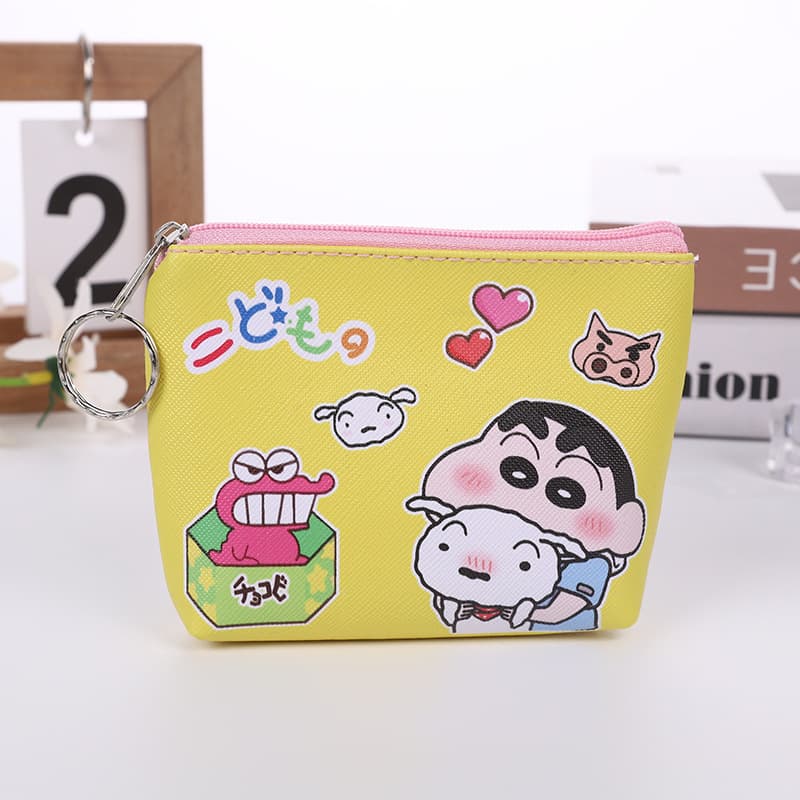 New Crayon Shin-chan Kids Cartoon Bag Coin Purse Simple Boys Girls Student Wallet Storage Bag Factory Direct Supply