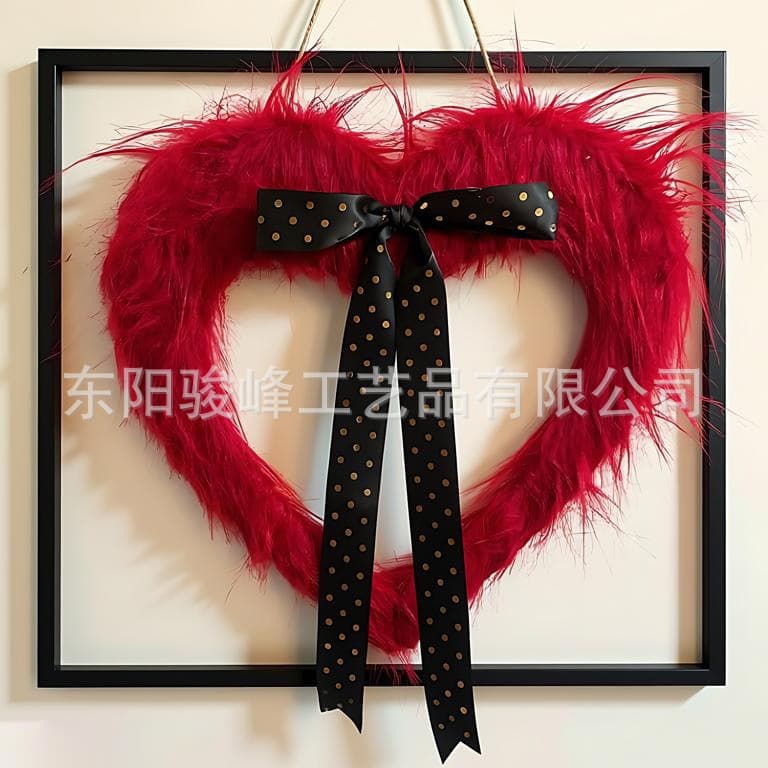 2026 New Cross-Border Valentine's Day Door Curtain Decoration Banner Holiday Party Door Window Wall Decoration Valentine's Wreath