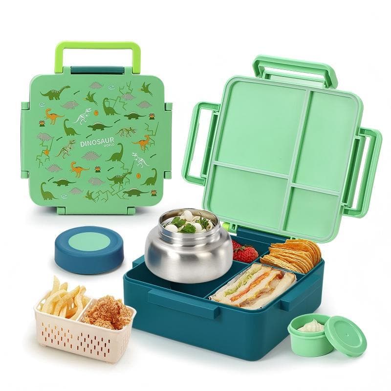Cross-border flip-top portable lunch box, children's food-grade lunch box for work, microwaveable lunch box with cutlery
