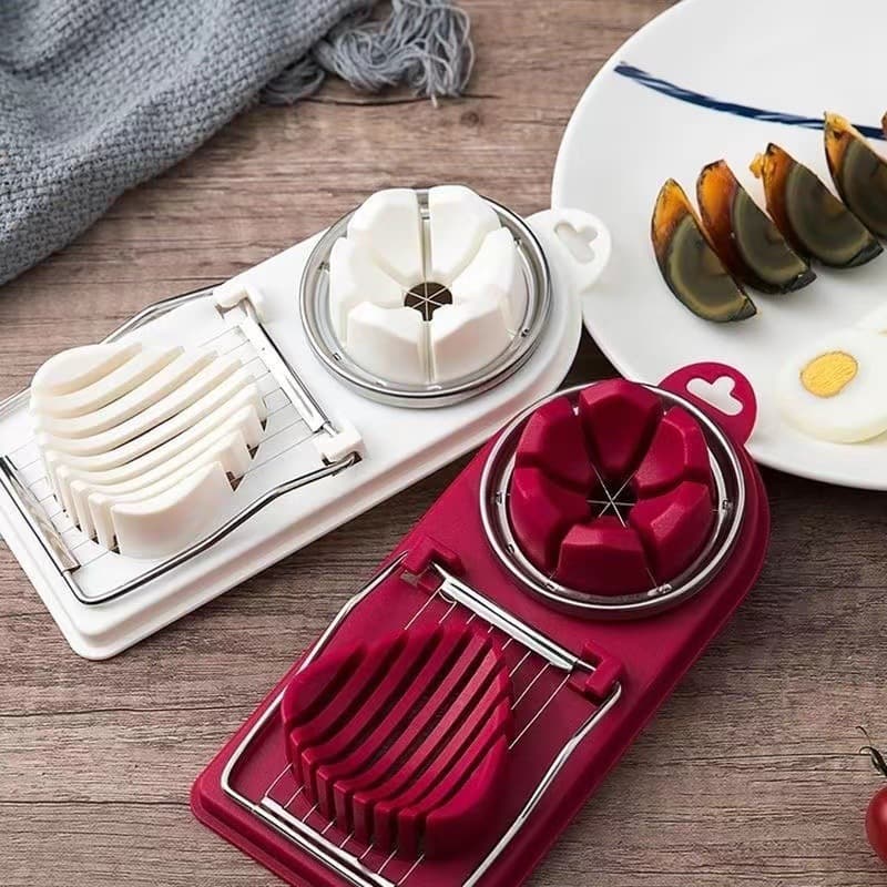 Egg Cutting Tool, Salted Egg and Century Egg Yolk Cutter, Multi-functional Stainless Steel Halving and Slicing Tool