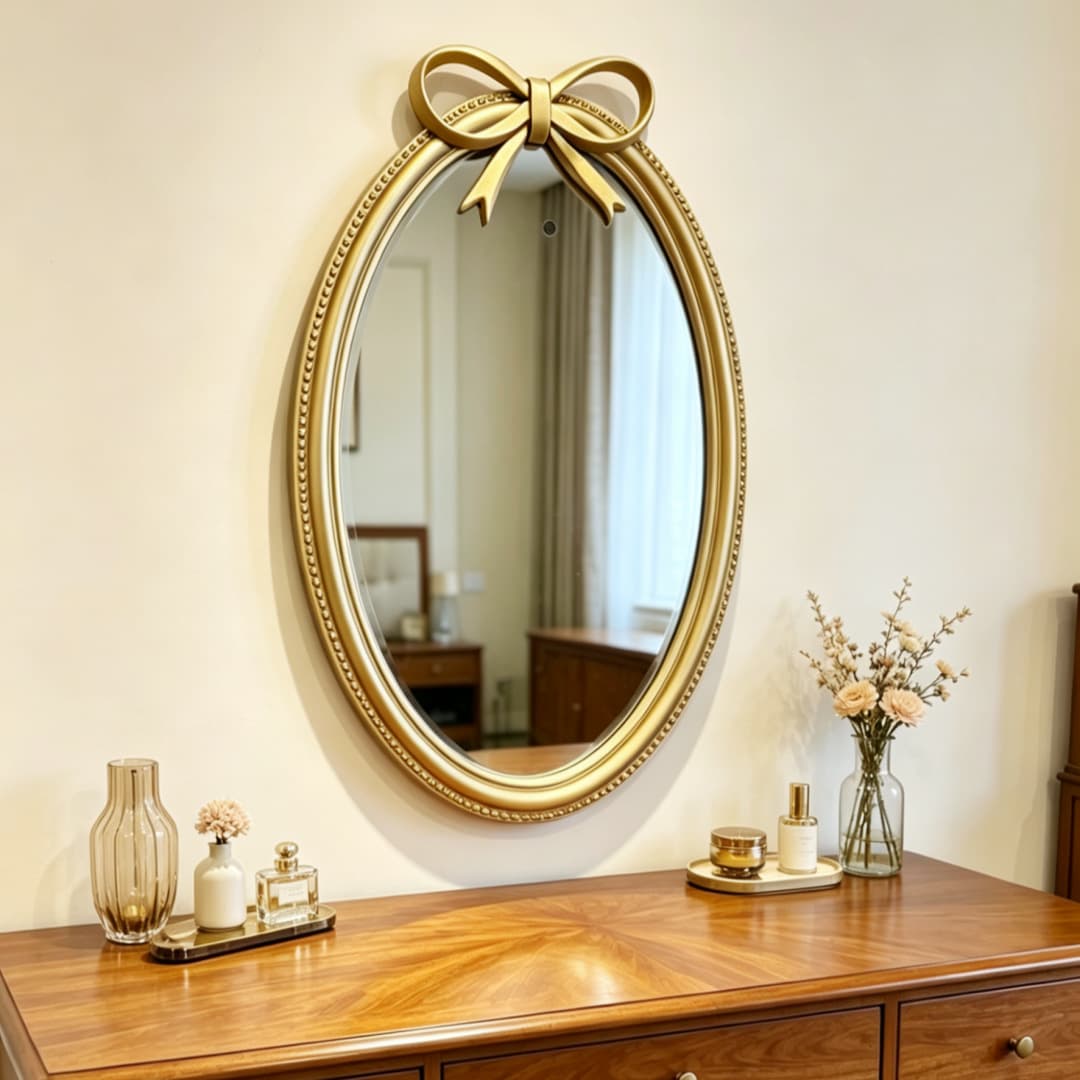 Dressing table French mirror bedroom retro high-end decorative mirror dressing mirror bathroom makeup mirror manufacturer wholesale
