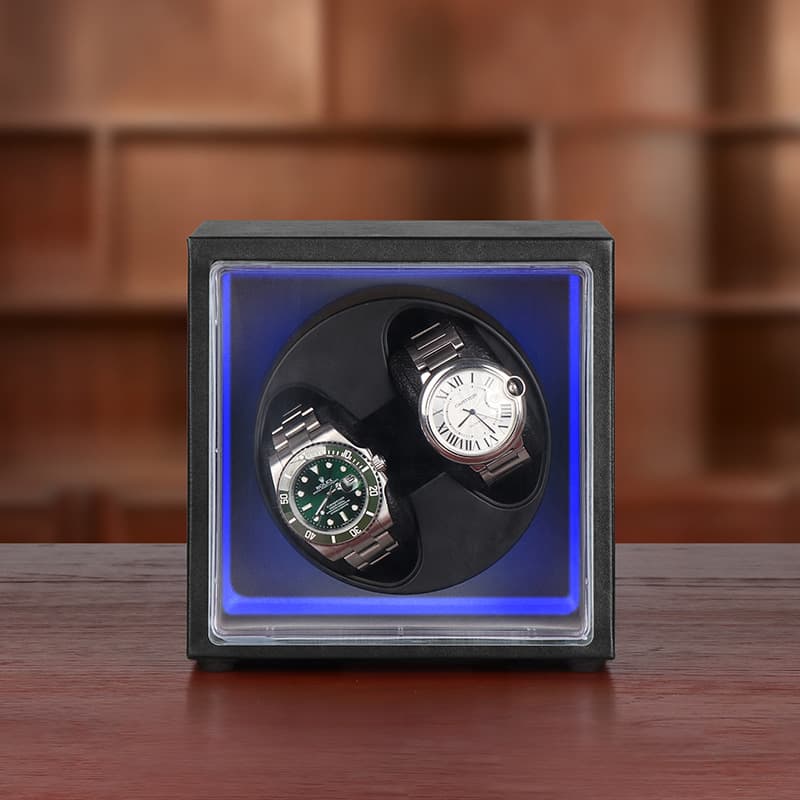 Compact Automatic Watch Winder Mechanical Watch Windbox Small Size Perfect Gift Handmade Leather Multi-layer Packaging