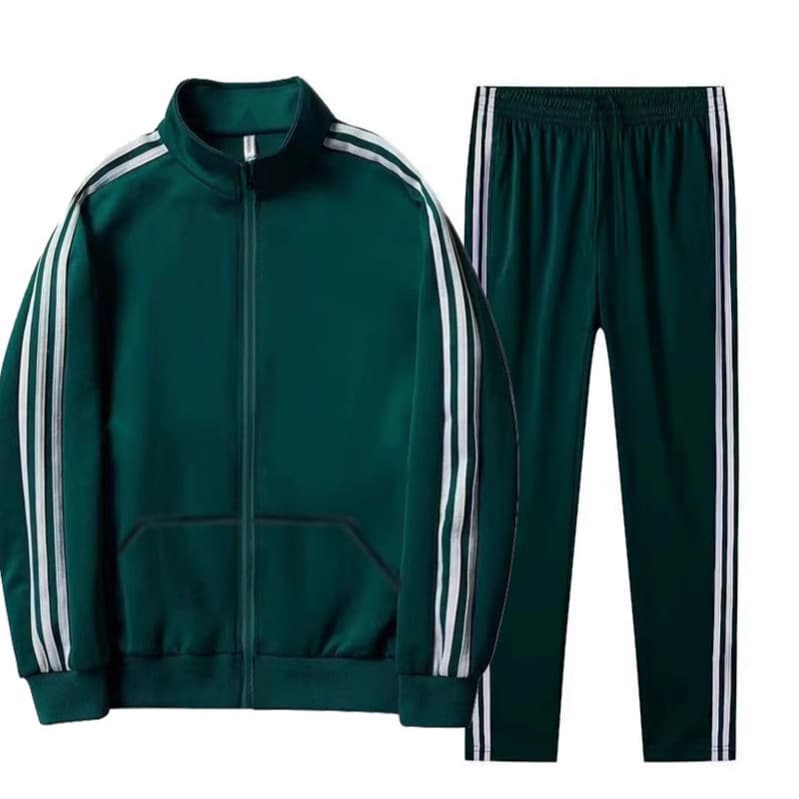 Thin jacket, sportswear, casual three-stripe suit, outdoor running sweatshirt and sweatpants two-piece set, summer thin style