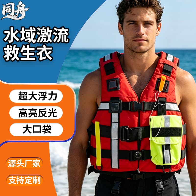 Rapid Current Life Jacket Heavy-Duty Water Rescue Flood Control Emergency Firefighting Blue Sky Rescue Team Flood Fighting Special Complete Set of Equipment