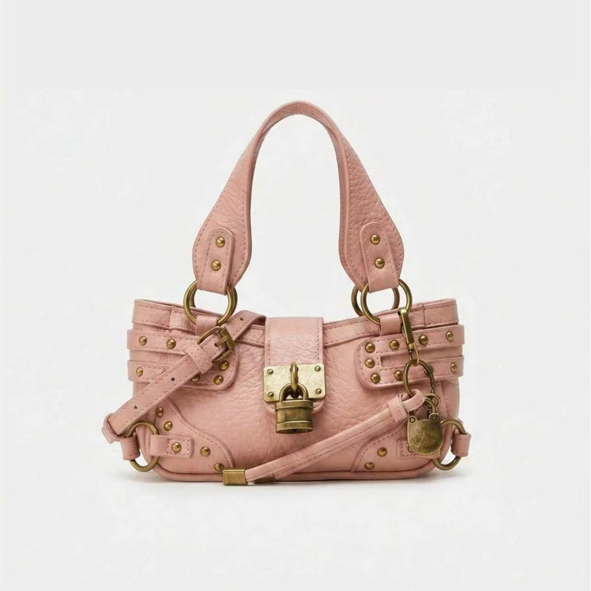 2026 New Hot Girl Motorcycle Bag High-end Fashion Niche Design Two-Lock Willow Women’s Single Shoulder Crossbody Bag