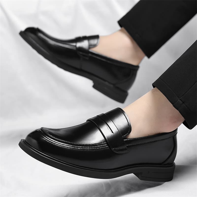 Men's Business Casual Leather Loafers 2025 Fall New Arrival Slip-On Dress Shoes