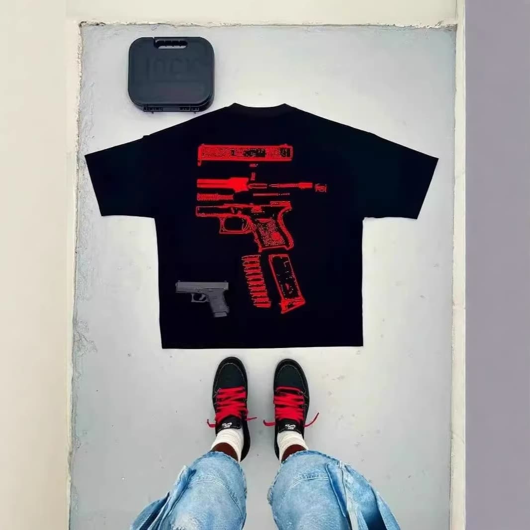Men's T-Shirt Y2K Shirt Men's Harajuku Hip Hop In God We Trust Graphic Print Crew Neck Cotton Tee