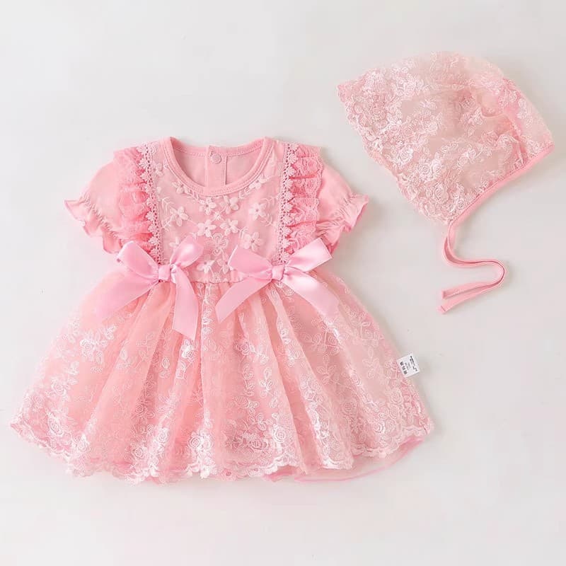 Summer New One-Year-Old Baby Girl Dress 100 Days Full Moon Infant Girl Dress Children's Baptism Gown