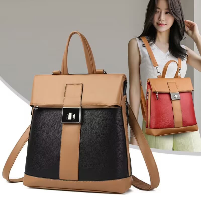 2024 New Multifunctional Women's Backpack, European and American Retro Style, Fashionable and Versatile Handbag, Shoulder Bag, Crossbody Bag