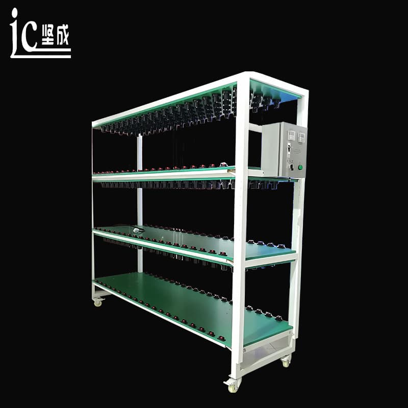 Zhongshan Jiancheng factory direct sales, ceiling and bulb lamp compatible impact aging racks, high-low voltage pulse aging carts