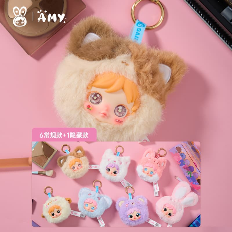 Cute plush decorations Amy's little make-up mirror blind box gift for girls make-up mirror cartoon desktop ornaments