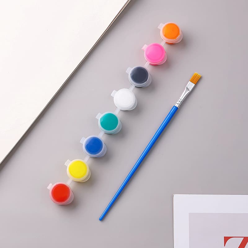 3ml 6-Color Kids Acrylic Paint, 12-Color Integrated Student Art Painting Coloring Plaster Doll Paint