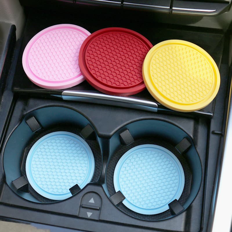 Creative Cute Car Cup Mat, In-Car Vehicle Heat Insulation Pad, Interior Cartoon Decorative Accessories