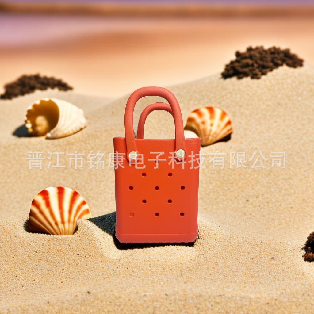EVA Beach Bag Hole Bag Jelly Bag Handbag Waterproof Lightweight Commuter Women's Handbag with Shoulder Strap