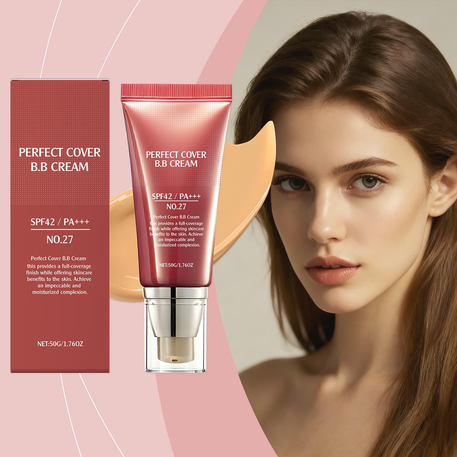 Softening and modifying BB cream (dark skin tone) Light and hydrating skin tone blending matte clear and hydrating BB cream