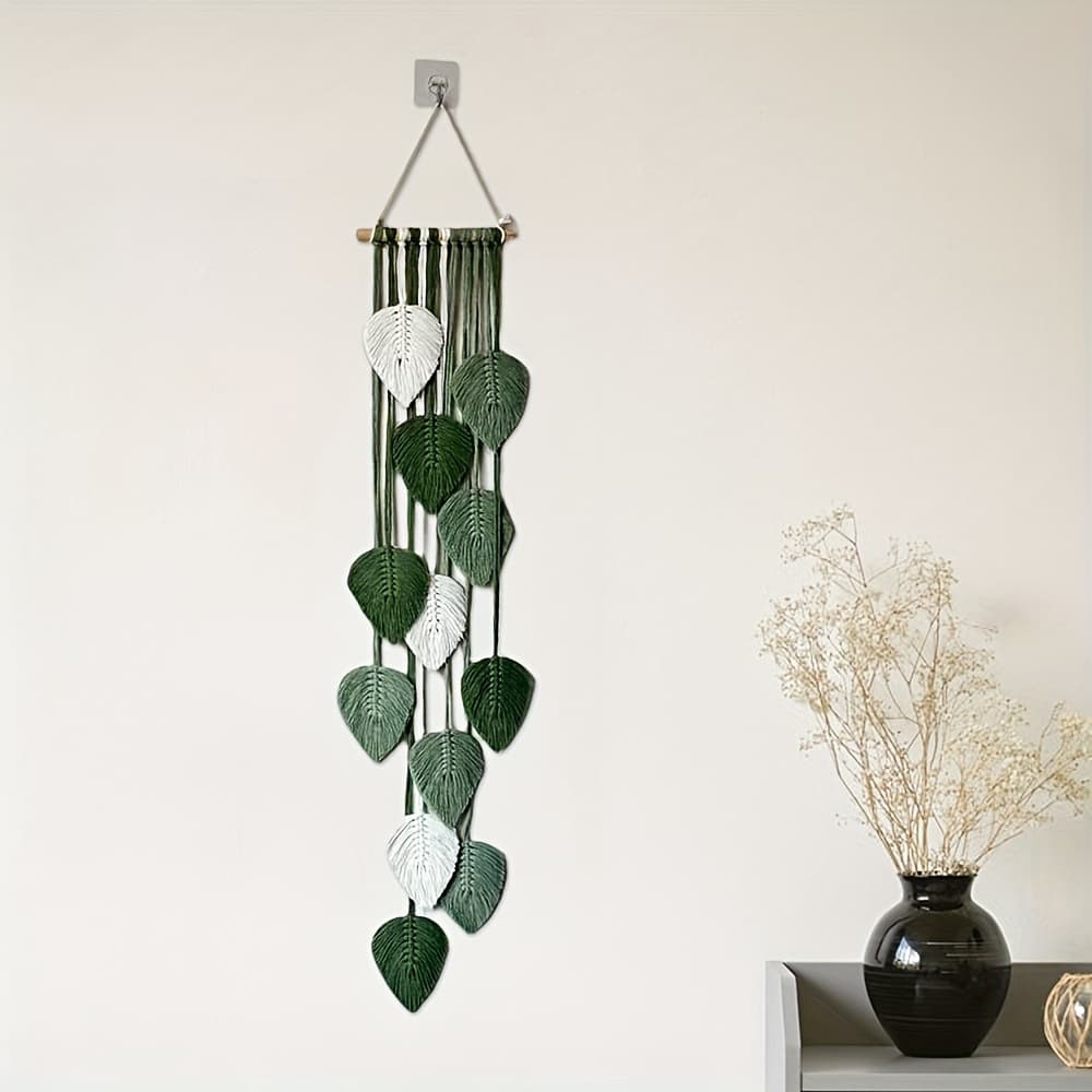 Bedroom Ins Wall Leaf Tapestry Wall Hanging Decoration Bohemian Handwoven Finished Product Room Wall Hanging for Guesthouse