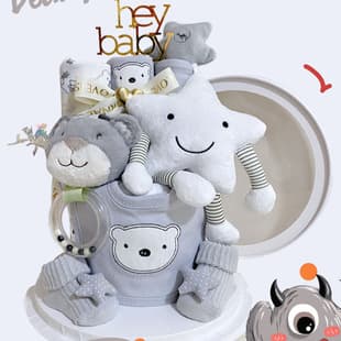 Baby gift box creative cake shape, pure cotton newborn set, newborn full moon supplies, boy meeting gift package