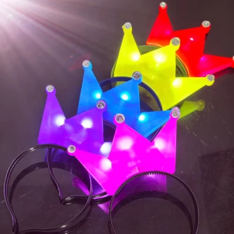 Glowing Crown Headband with Flash for Concerts, Corporate Events, and Custom Logo Advertising
