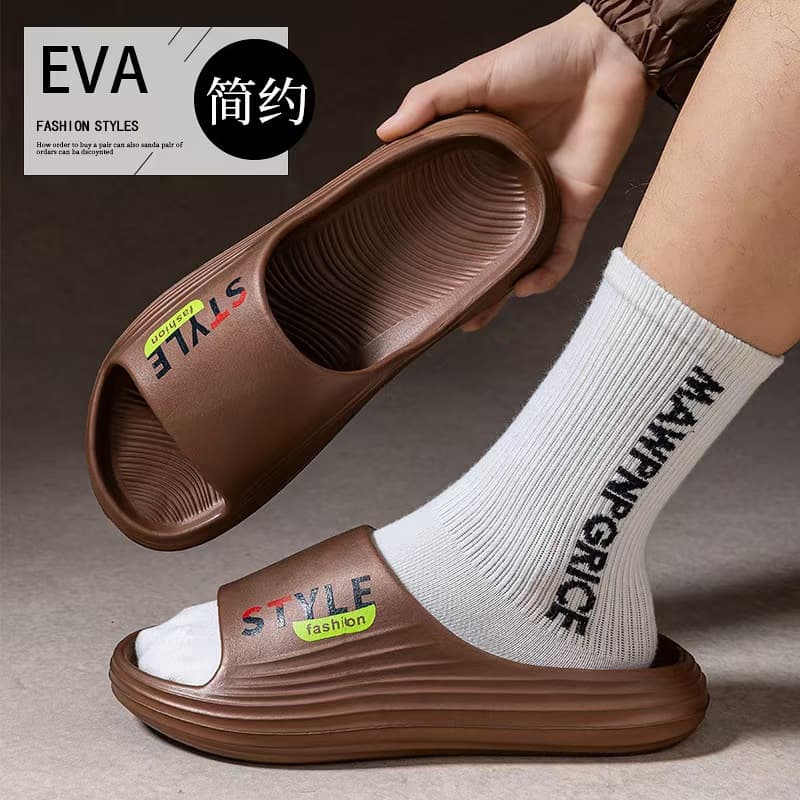 EVA Spring Summer New Style Slippers for Men, Sports Style Soft Sole Home Outdoor Non-Slip Breathable Wear-Resistant Slippers