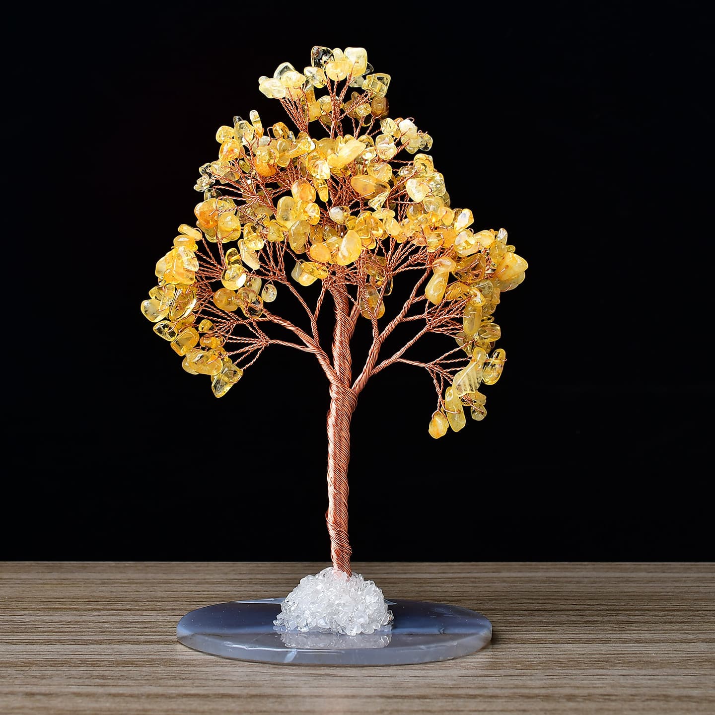 Natural Crystal Tree Crushed Stone Fortune Tree Treasure Bowl Water Colorful Crystal Money Tree Office Ornament Home Decoration