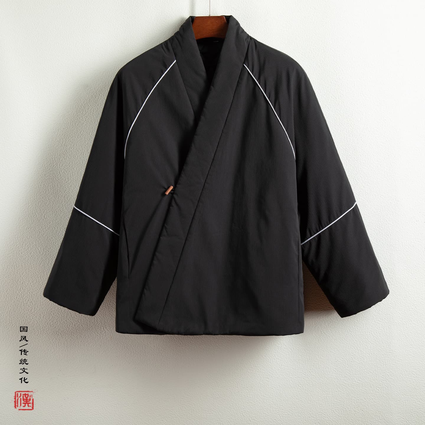 2025 Winter New Chinese Style Men's Clothing Improved Slanted Front Hanfu Men's Vintage Cardigan Cotton Coat