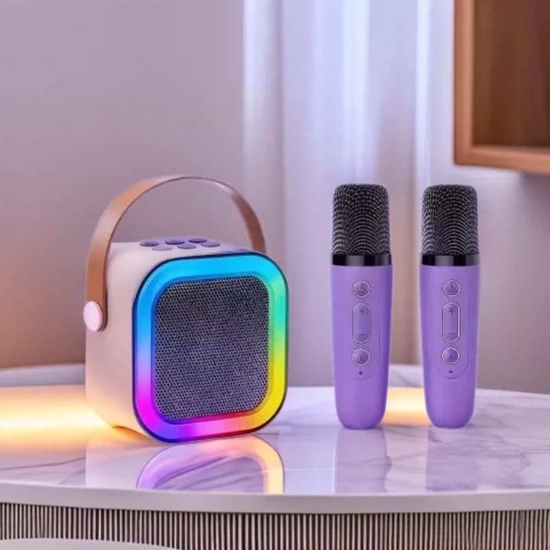 K12 New Mini Bluetooth Speaker with Single/Dual Microphone Set Outdoor Karaoke Speaker