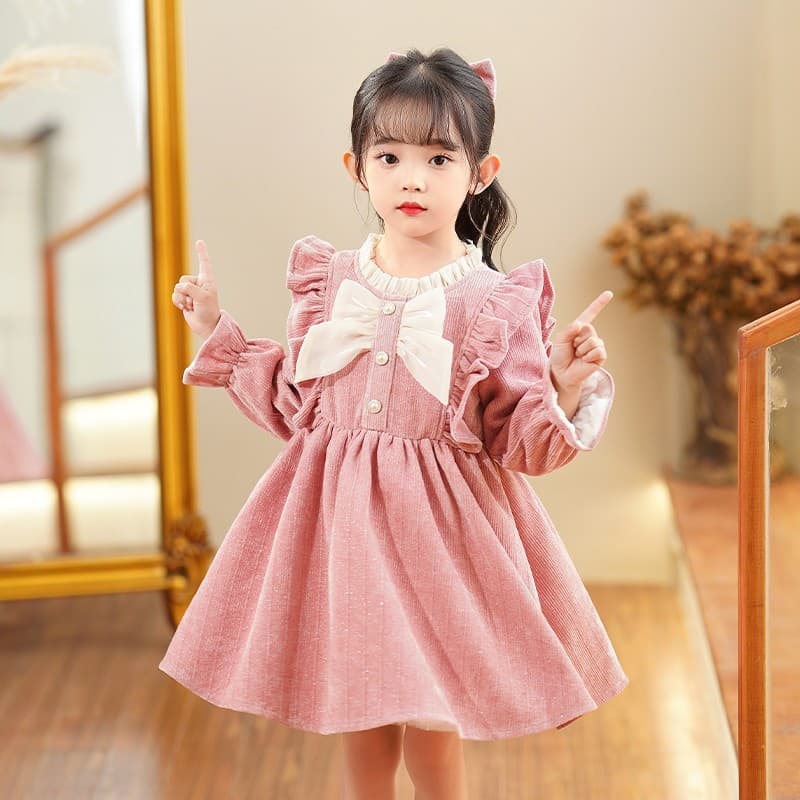 Princess Birthday Girl Dress Puffy Skirt Children's Autumn Outfit Sweet Baby Girl Clothing Korean Style Polyester Blend