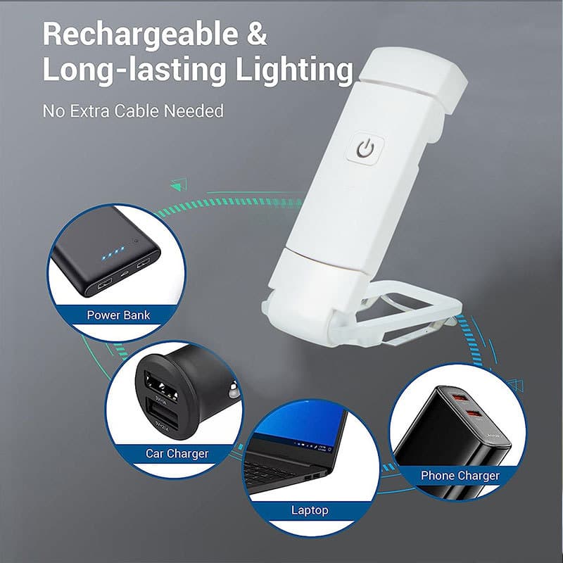 Best-selling Cross-border E-commerce USB Charging Reading Light Clip-on Adjustable Portable Bookmark Light Factory Stock