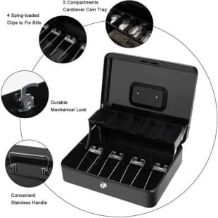 Key-style Portable Piggy Bank, Children's Savings Store Storage Box Safe, Metal Cash Register Ticket Clip Money Box