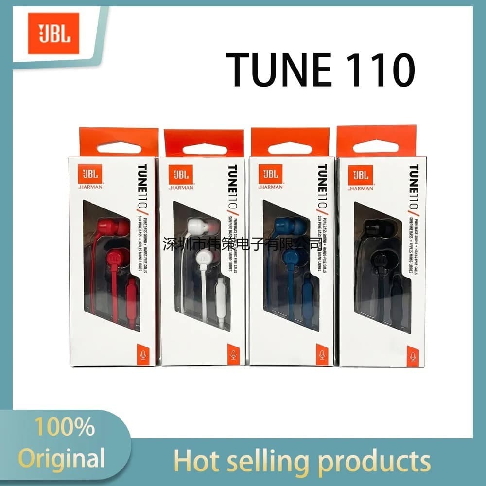 JB.L TUNE110 Wired In Ear Headphones With Mic Dynamic Drive