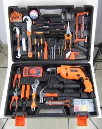 Hot Sale Impact Drill Hardware Power Tool Set, Home Woodworking Electrician Repair Combination Toolbox Multifunctional