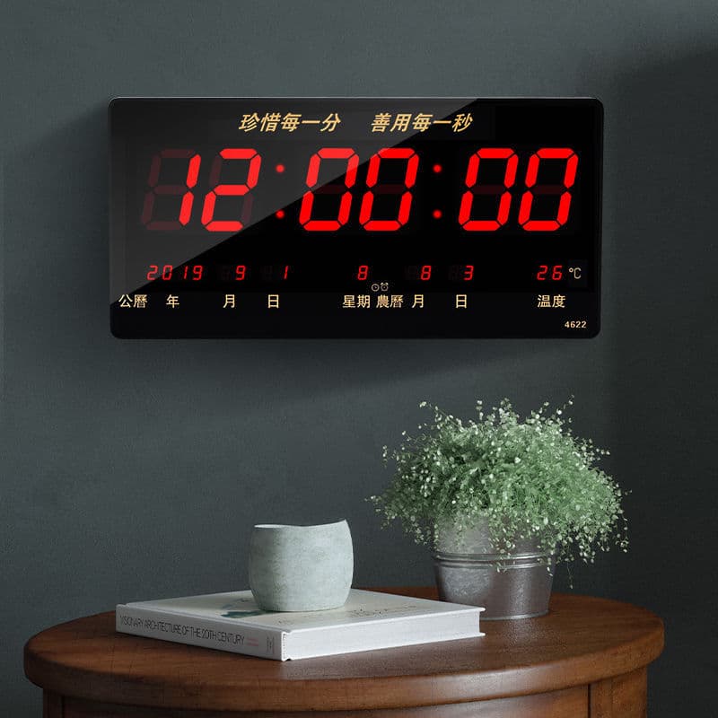 Creative LED Night Light Electronic Clock Desktop Digital Calendar Alarm Clock Wall Clock Calendar Digital Clock