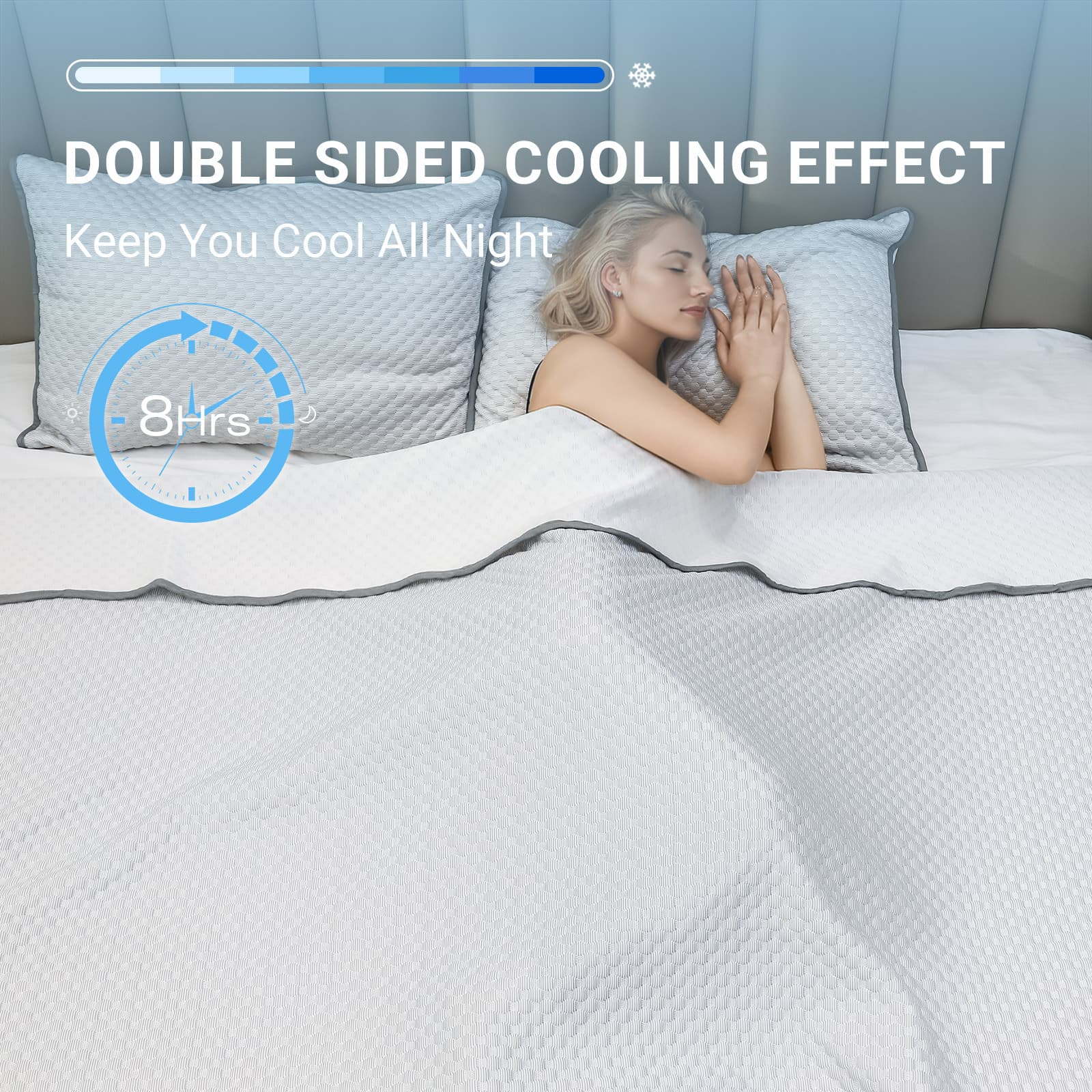 High-Tech Solid Color Ice Bean Cooling Blanket for Hot Sleepers, Summer Cooling Throw Blanket