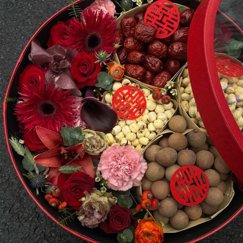 Transparent flower box fruit flower rose packing box round bouquet hand gift box empty box flower arrangement flower wrapping